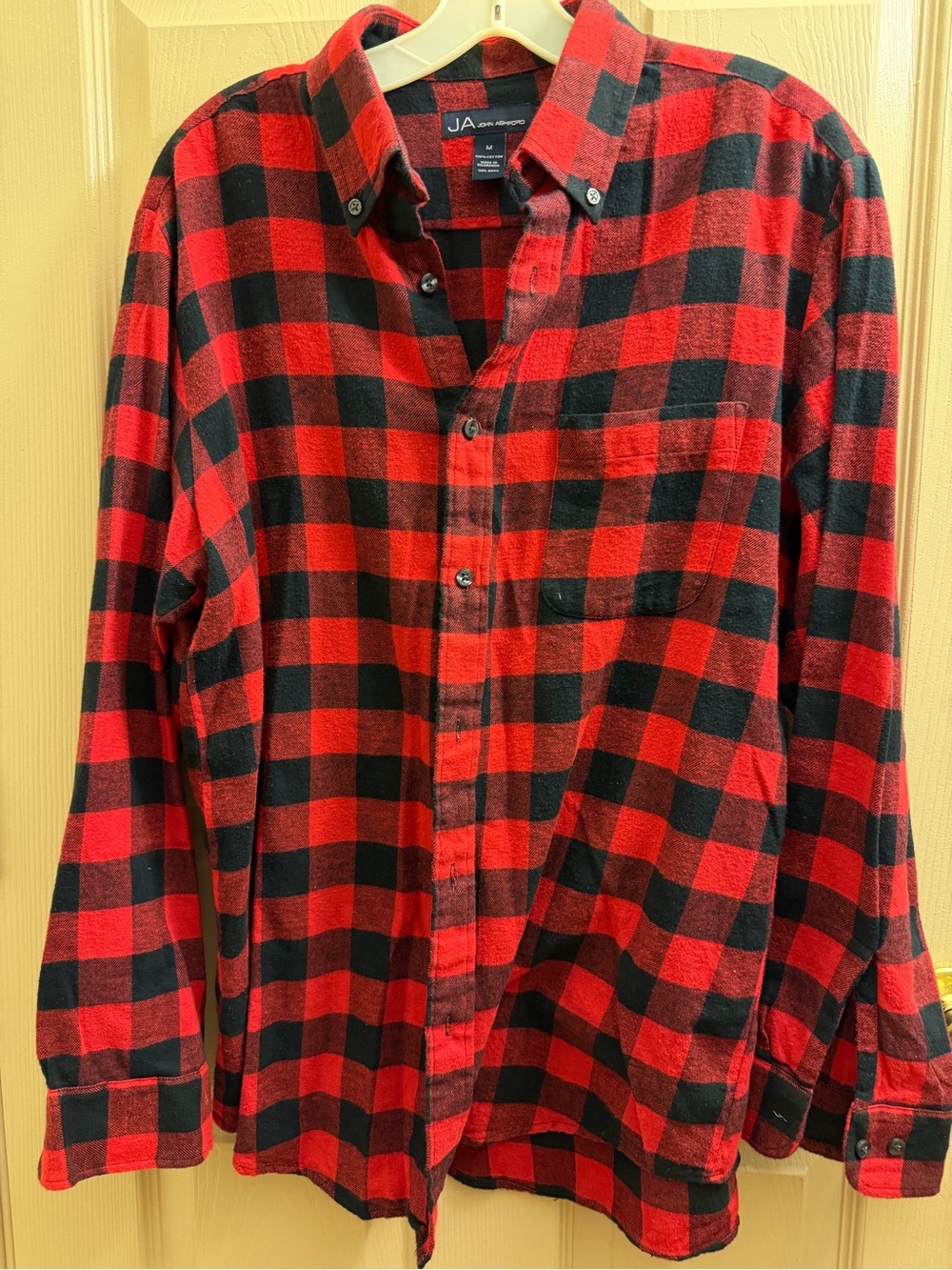 John Ashford Red and Black Plaid Button-Down Shirt